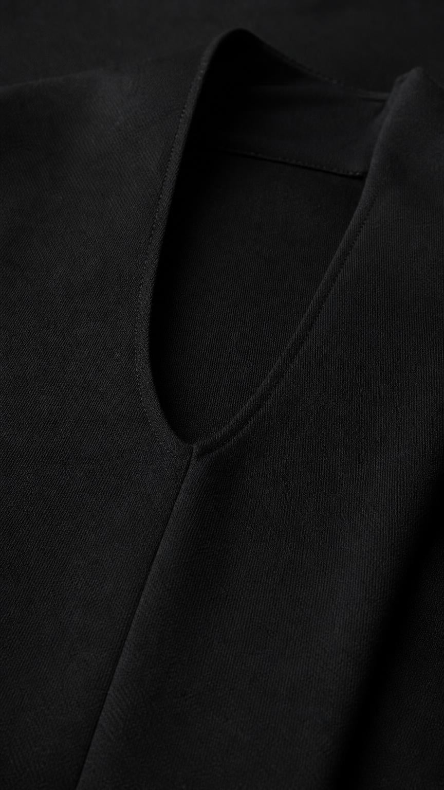 Close up of textured fabric and halter neckline