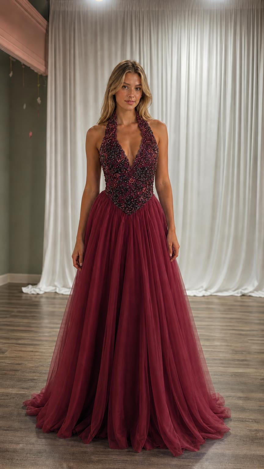 Full view of burgundy color variant